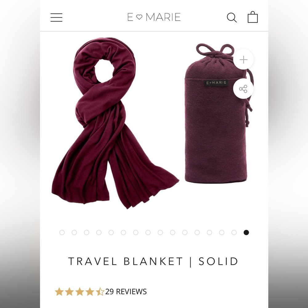 NWT - E Marie Travel Blanket - Rosewood